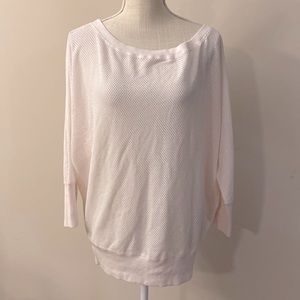 Evereve + Michael stars women’s 3/4 sleeve mesh off the shoulder top size L
